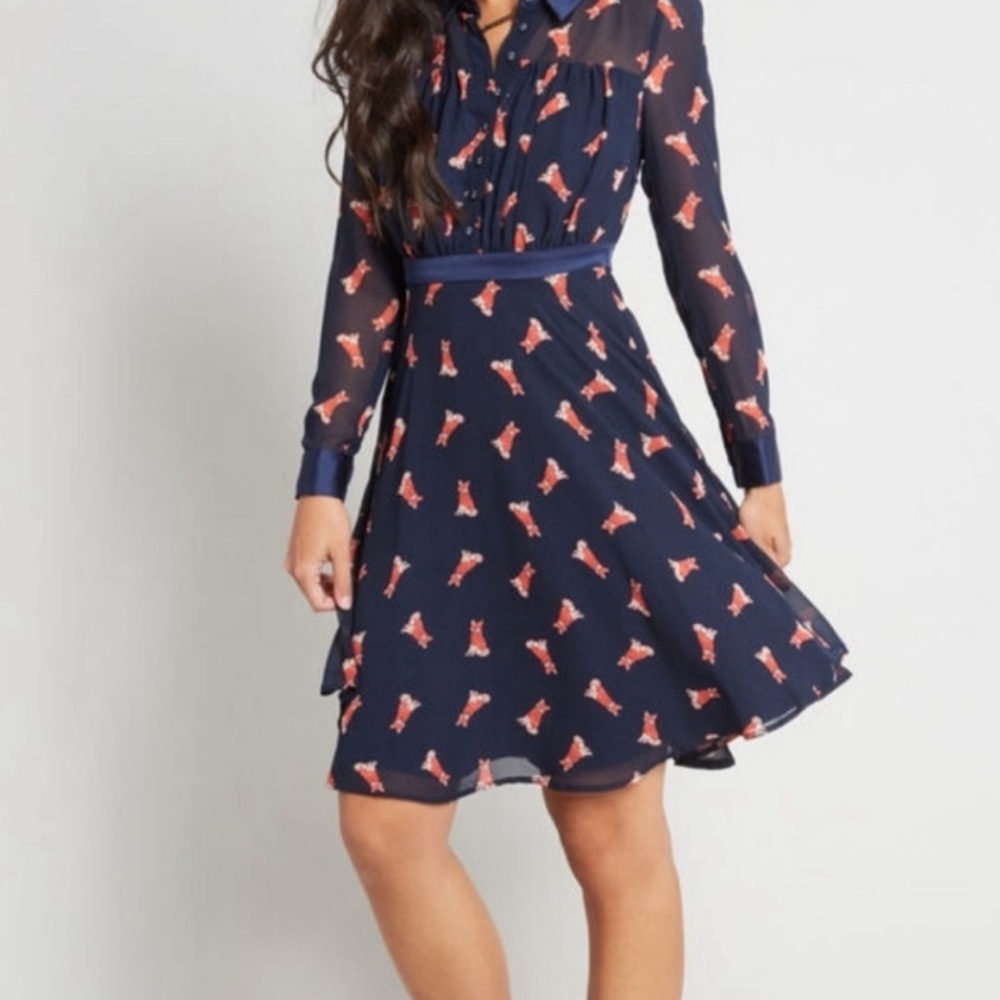 ModCloth Fox Print Dress